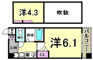 エステムコート三宮EASTポルトマーレの物件間取画像